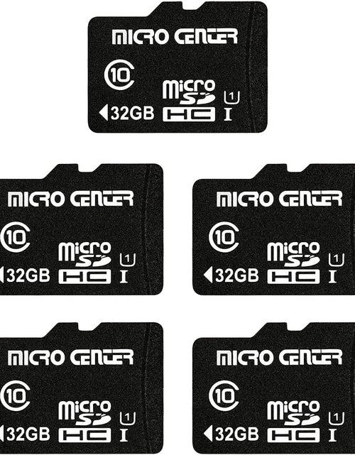 Load image into Gallery viewer, 32GB Class 10 Micro SDHC Flash Memory Card with Adapter for Mobile Device Storage Phone, Tablet, Drone &amp; Full HD Video Recording - 80Mb/S UHS-I, C10, U1 (5 Pack)
