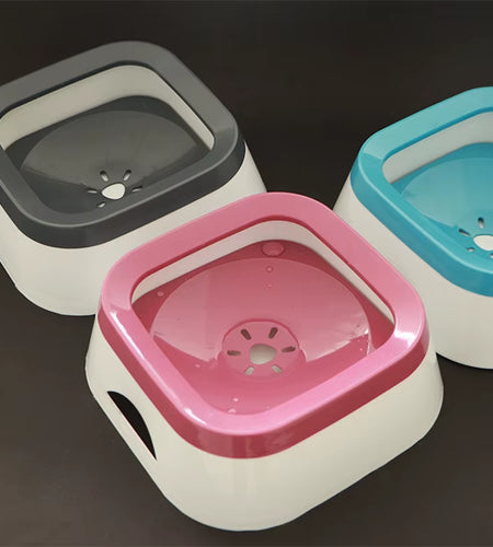 Dog Drinking Water Bowl Floating Non-Wetting Mouth Cat Bowl without Spill Drinking Water Dispenser Plastic Anti-Over Dog Bowl