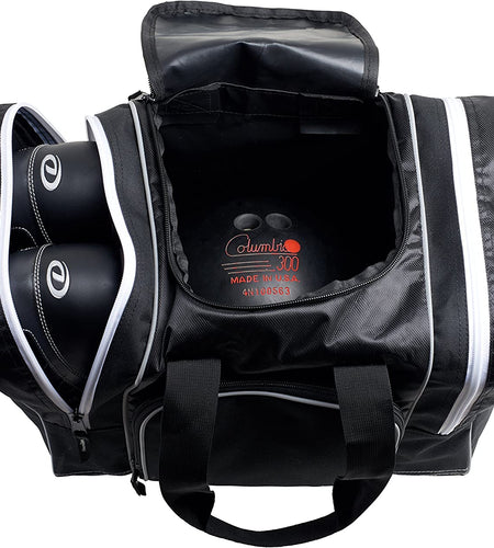 Bowling Bag for Single Ball - Single Ball Tote Bag with Padded Ball Holder - Fits a Single Pair of Bowling Shoes up to Mens Size 14