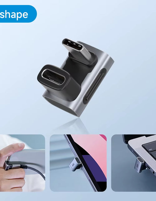 Load image into Gallery viewer, 240W USB C to C Adapter 40Gbps 8K 60Hz 90 Degree Converter USB4 Adapter for Thunderbolt 4/3 Macbook Iphone 17 Pro Tablet
