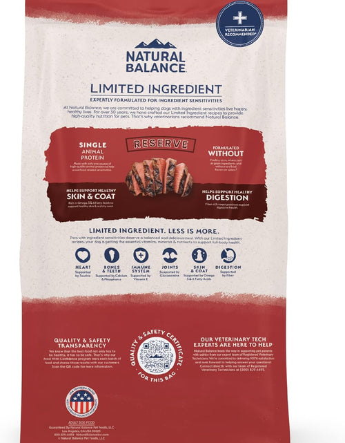 Load image into Gallery viewer, Limited Ingredient Diet | Adult Grain-Free Dry Dog Food | Protein Options Include Salmon, Duck, Bison, Beef, Lamb, Venison, or Chicken
