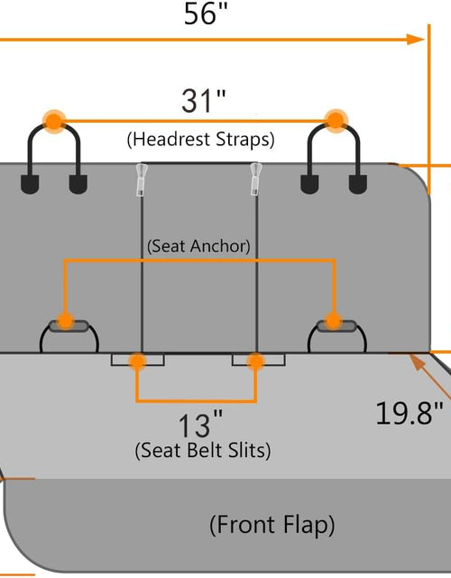 Load image into Gallery viewer, Honest Dog Car Seat Covers with Mesh Window, Side Flap for Cars, Trucks, and Suv'S - Waterproof &amp; Nonslip Pet Seat Cover for Backseat(Black, 57”W X 47”L)
