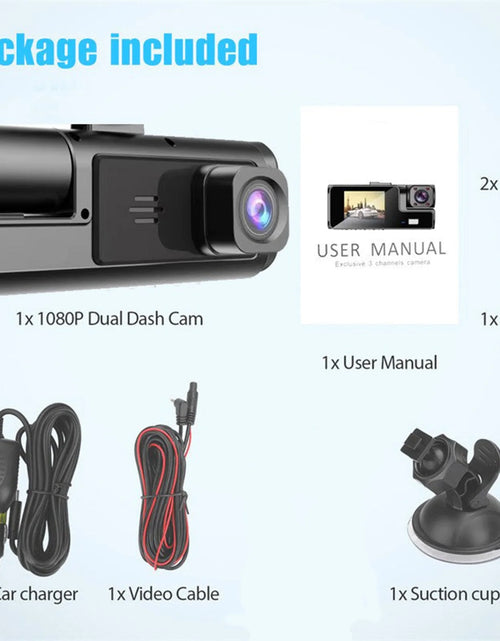 Load image into Gallery viewer, Dash Cam Front and Rear, 1080P FHD DVR Car Driving Recorder 2.0Inch IPS Screen Dashboard Camera 170°Wide Angle, G-Sensor,Parking Monitor,Loop Recording
