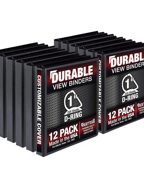 Load image into Gallery viewer, Durable 1 Inch D Ring Black Binder/Customizable Clear View Binder/Bulk Binder 12 Pack/Black 3 Ring Binder/One Inch Binder

