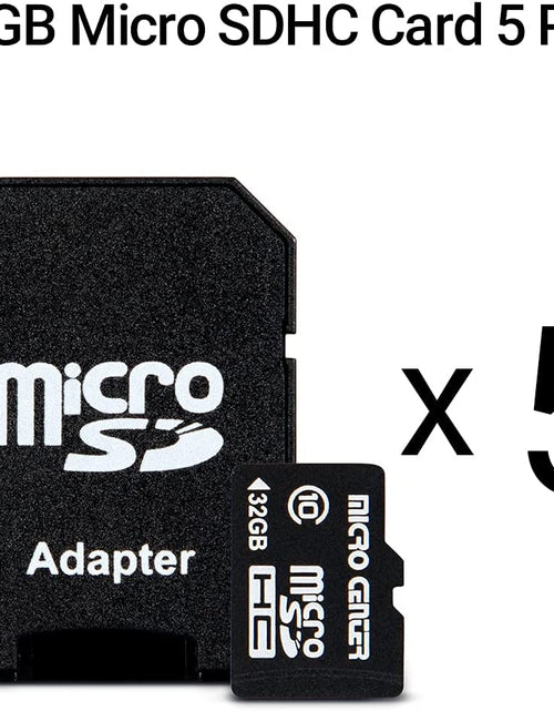 Load image into Gallery viewer, 32GB Class 10 Micro SDHC Flash Memory Card with Adapter for Mobile Device Storage Phone, Tablet, Drone &amp; Full HD Video Recording - 80Mb/S UHS-I, C10, U1 (5 Pack)
