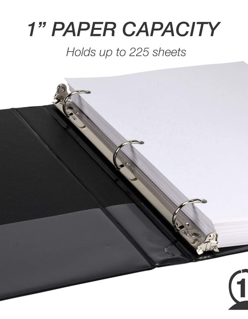 Load image into Gallery viewer, Durable 1 Inch D Ring Black Binder/Customizable Clear View Binder/Bulk Binder 12 Pack/Black 3 Ring Binder/One Inch Binder
