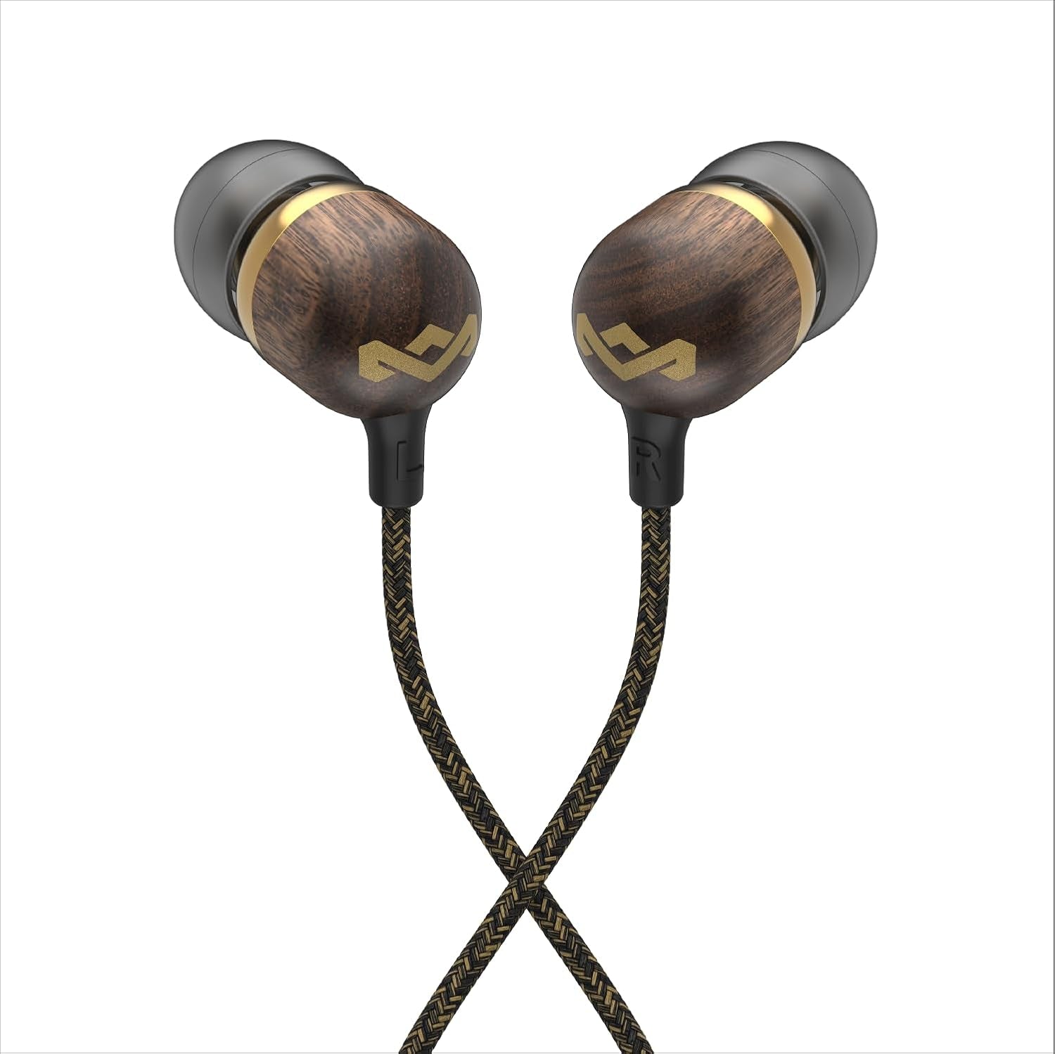 Smile Jamaica Wired: Wired Earphones with Microphone, Noise Isolating Design, and Sustainable Materials, Brass