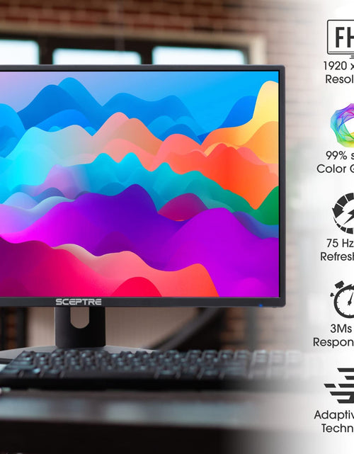 Load image into Gallery viewer, E249W-19203R 24-Inch FHD LED Gaming Monitor 2X HDMI VGA 75Hz Build-In Speakers, Machine Black
