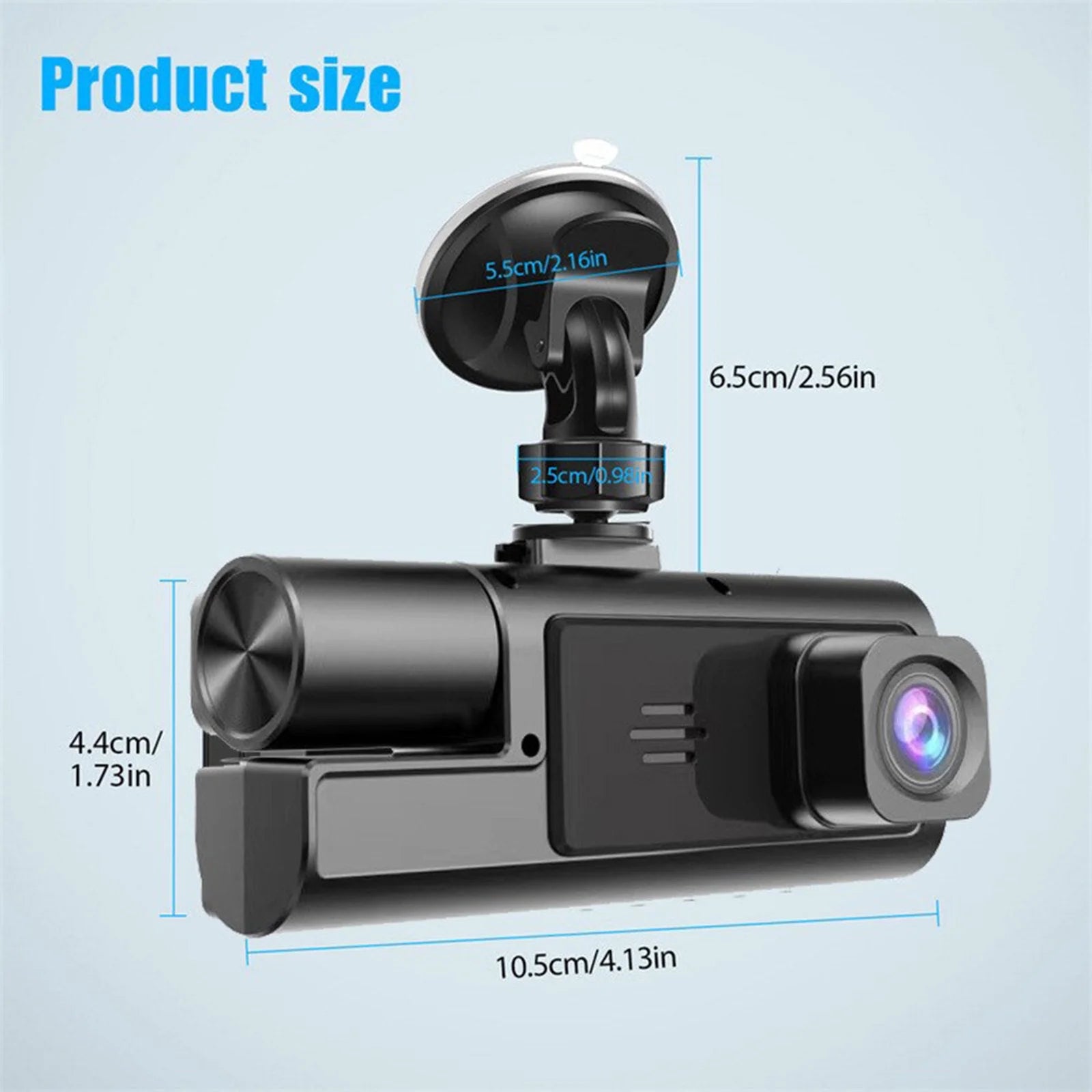 Dash Cam Front and Rear, 1080P FHD DVR Car Driving Recorder 2.0Inch IPS Screen Dashboard Camera 170°Wide Angle, G-Sensor,Parking Monitor,Loop Recording