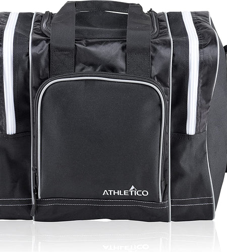 Bowling Bag for Single Ball - Single Ball Tote Bag with Padded Ball Holder - Fits a Single Pair of Bowling Shoes up to Mens Size 14